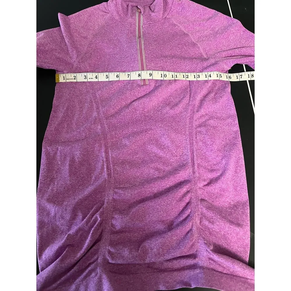 Athleta Women's Fast Track Half Zip Purple Ruched Large athleisure activewear - Image 6