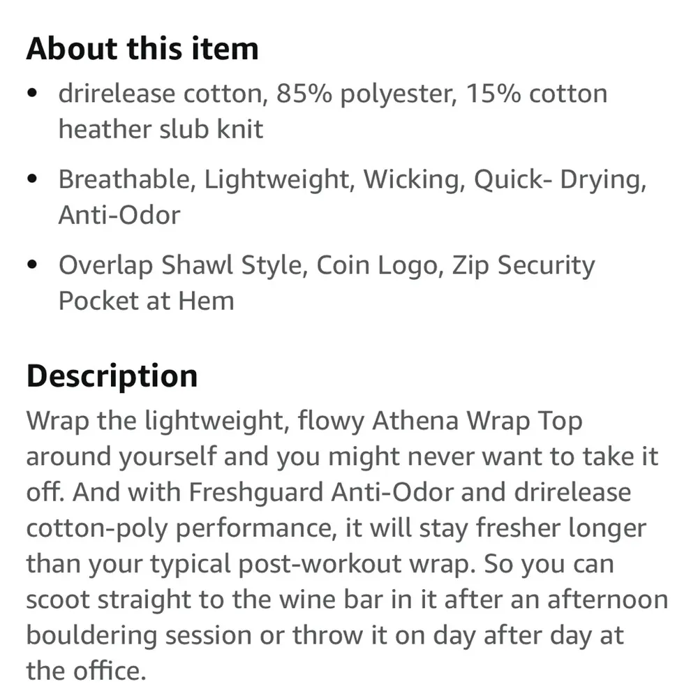 Outdoor Research Women's Athena Wrap Top Oasis Blue Sz M Athliesure Dance Yoga Size M - Image 2