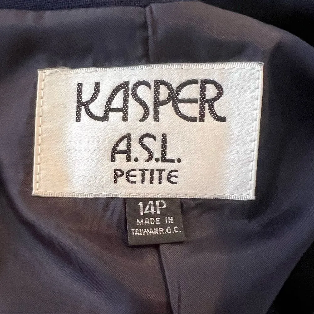 Vintage‎ Kasper Petite Blazer White Size 14P - Image 6