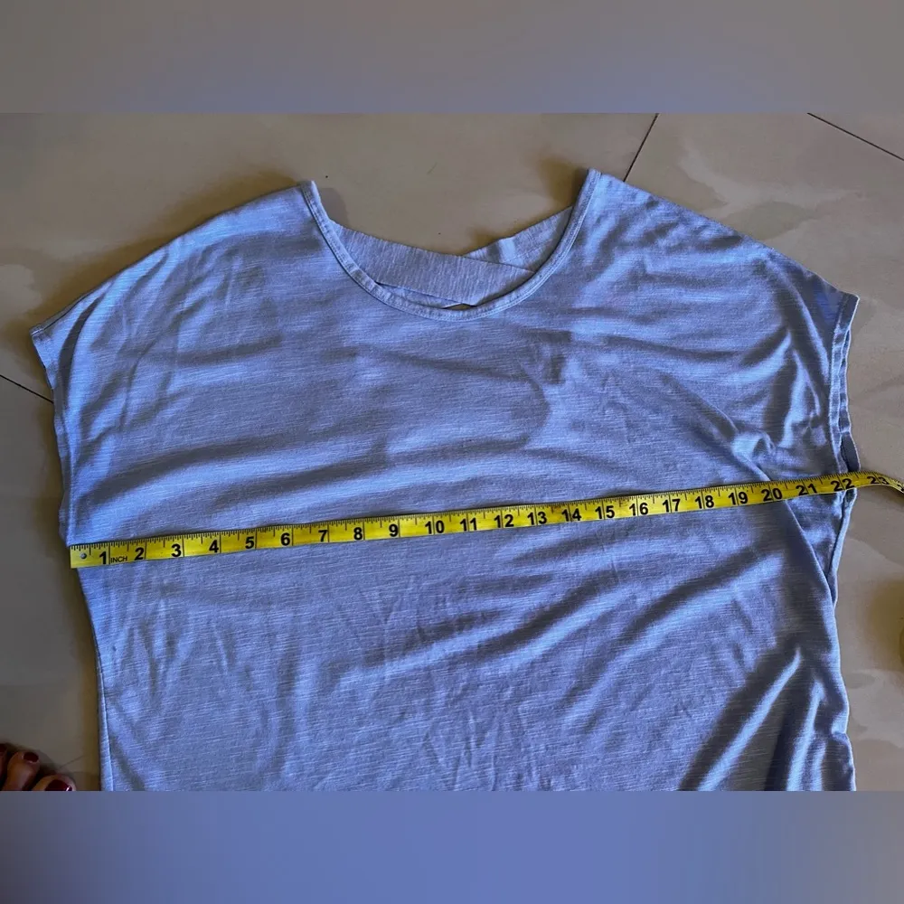 Gaiam Crossed Strap‎ Tank Top blue/ gray Size M made in China cotton lightweight - Image 8