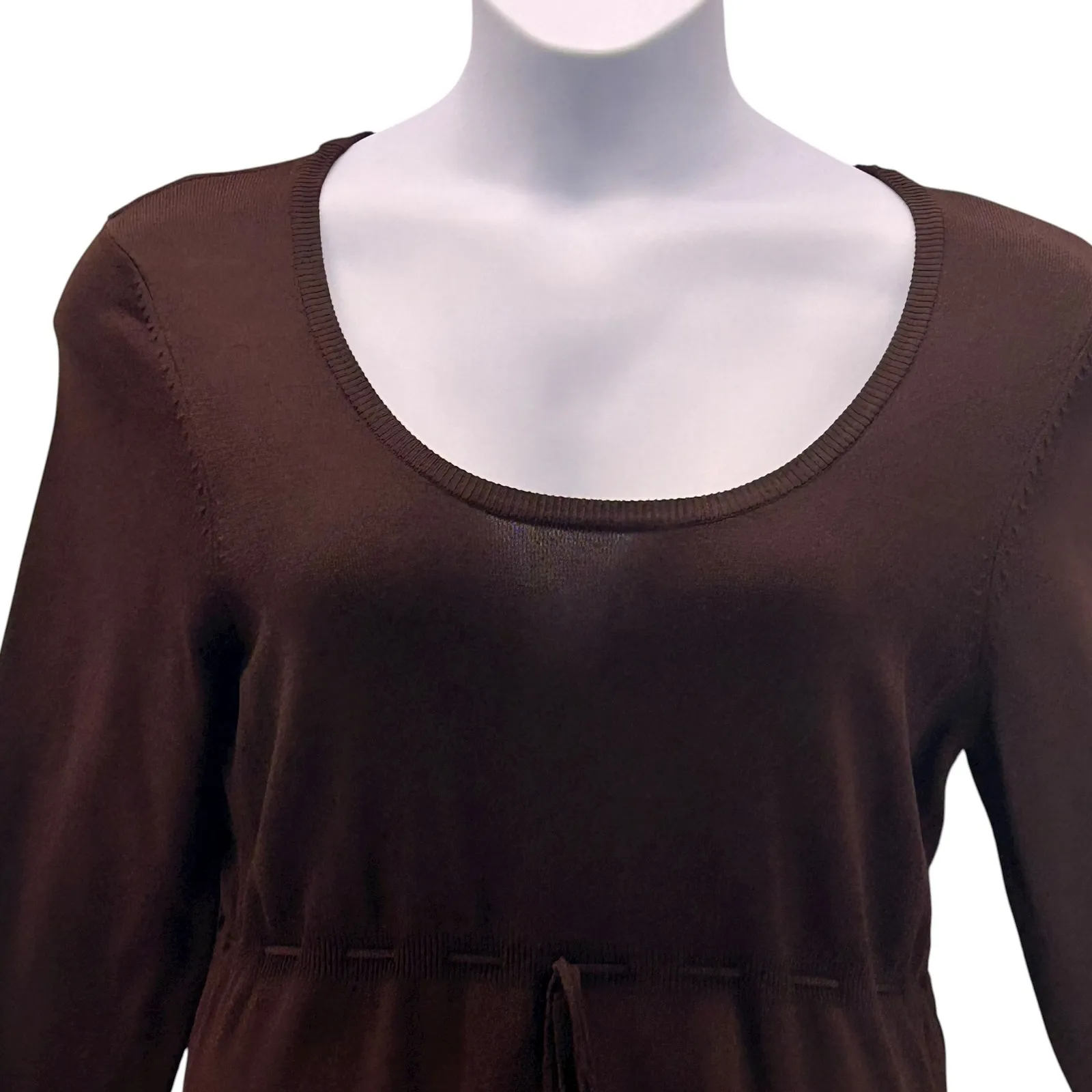 Vintage Babydoll Sweater Large‎ Chocolate Brown Dark Academia Soft Cottagecore - Image 4