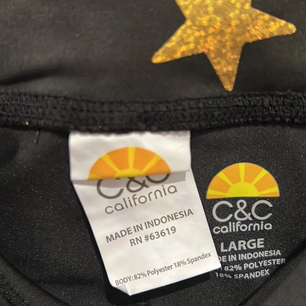 C&C California gold stars prints black yoga pants legging - Image 5