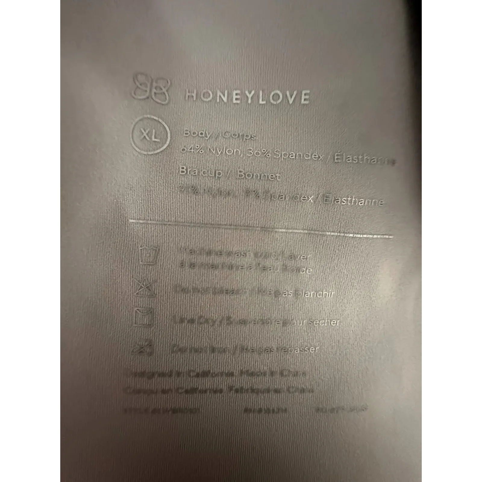 Honeylove Wireless Support Smoothing Bra Gray Soft Size XL Padded Pullover - Image 6