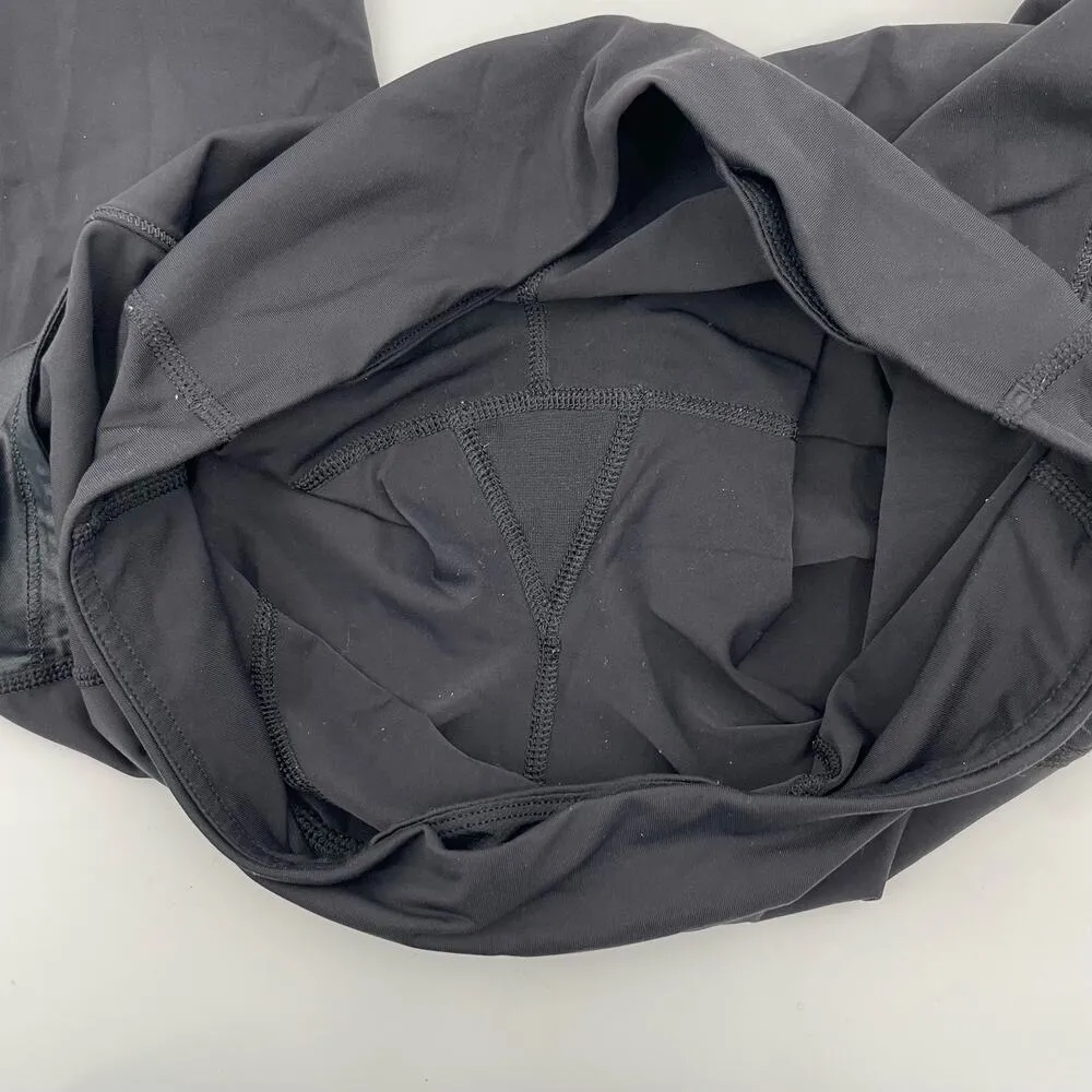 Lululemon Cut The Crop Black Cropped Leggings Pockets Reflective Athletic Size 8 - Image 7