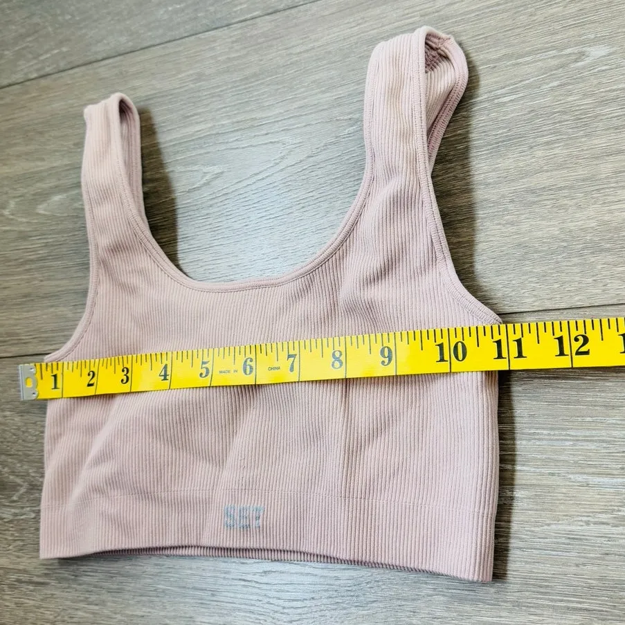 Set Active Sculptflex Box Cut Sports Bra In Baby Pink Yoga Gym‎ Running - Image 3
