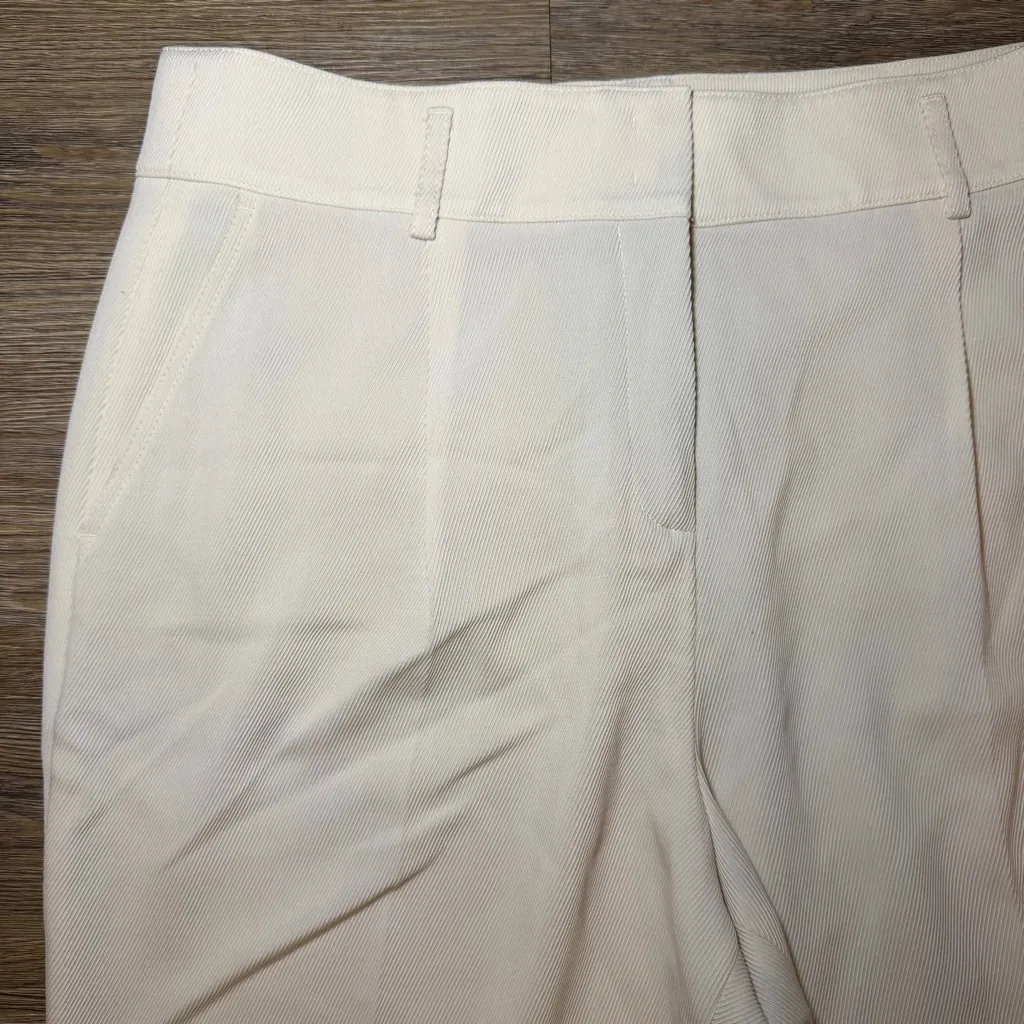 Akris Punto Cream Cropped Ankle Pants Women’s Size 14 Tailored Office Trousers - Image 3