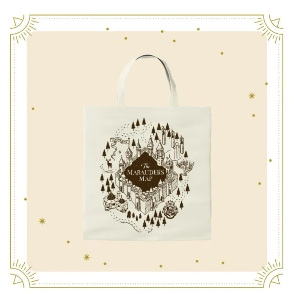 Harry Potter Marauder’s Map Canvas Tote Bag – Cream Brown - Image 2