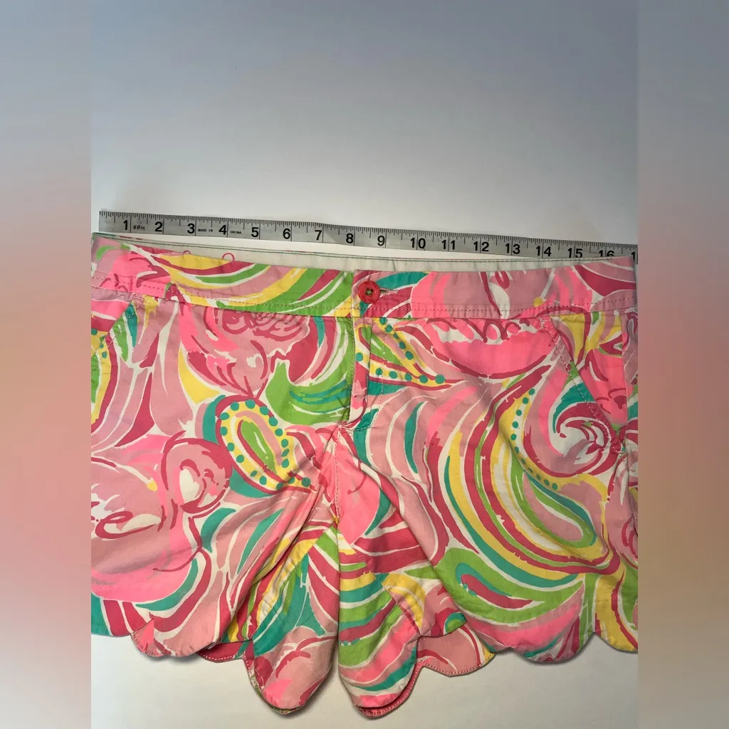 Lilly Pulitzer Buttercup Shorts in "Multi All Nighter" Flamingo Scalloped Hem - Image 7