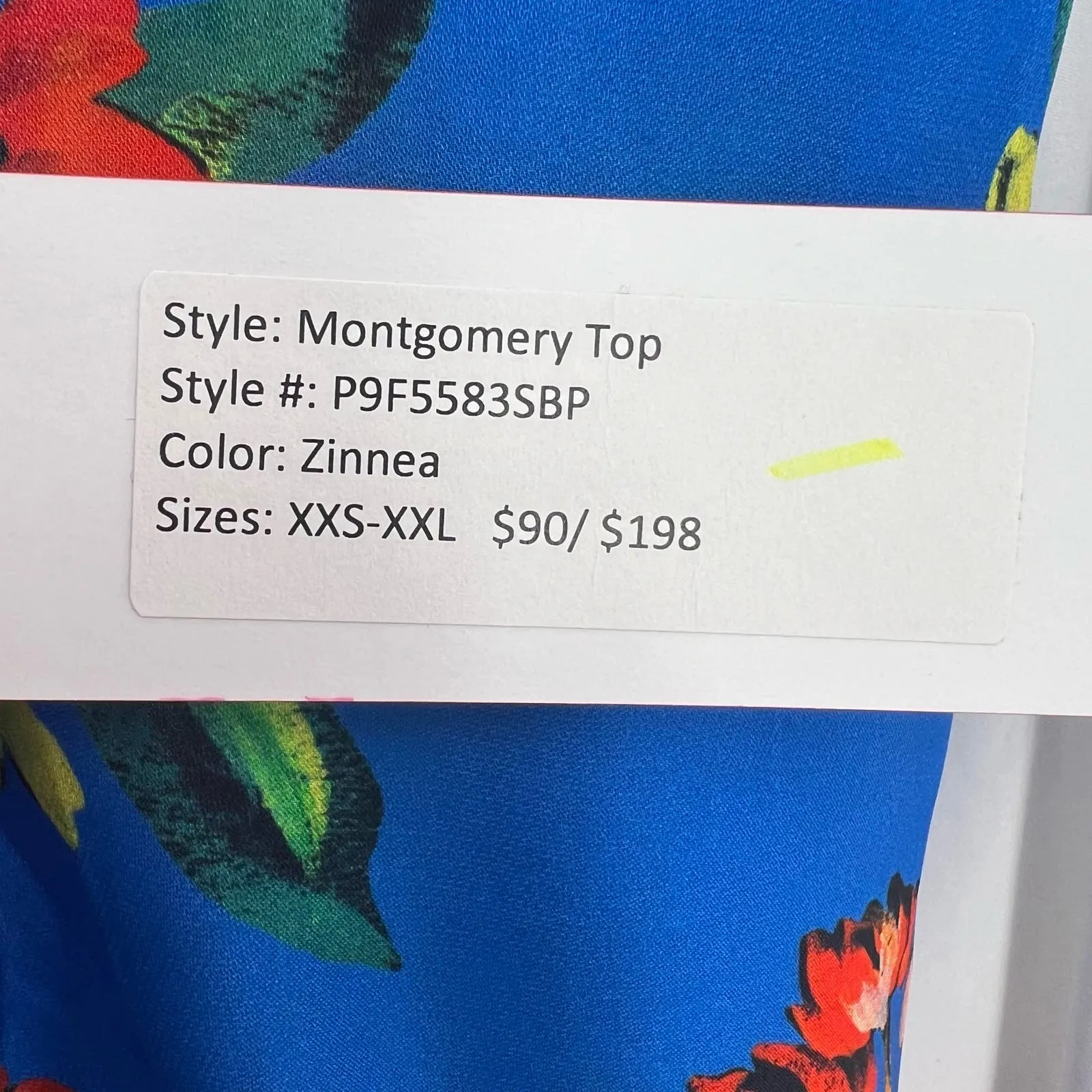 Parker Blue Floral Montgomery Top‎ Size Small New - Image 6