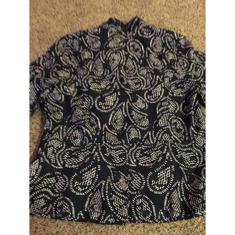 CJ Banks Jacket Womens X 14W Used Navy No Collar Zip Front Lightweight - Image 8