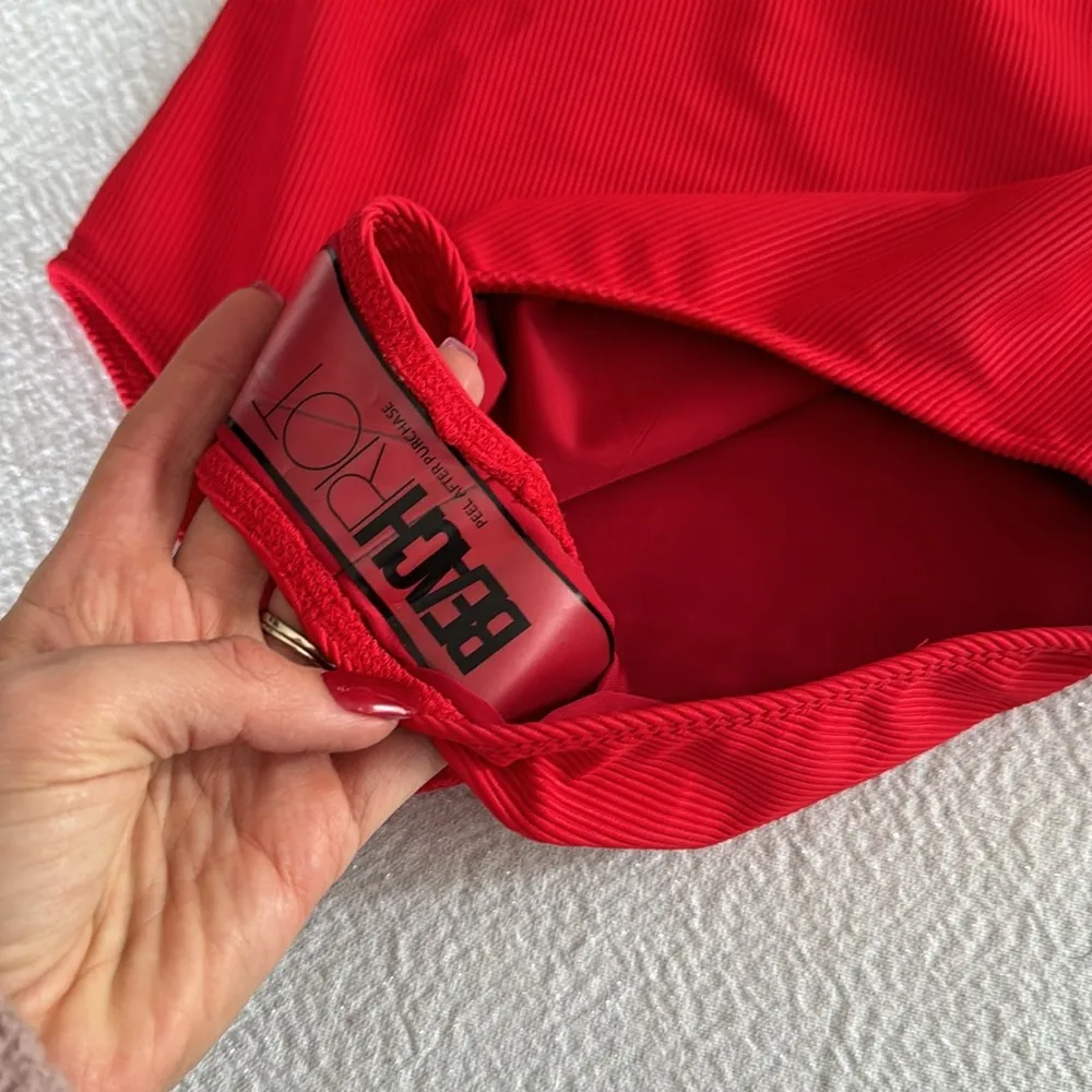 Beach Riot Reese Rib One-Piece Swimsuit, Red, Size X-Large, $148 - Image 4