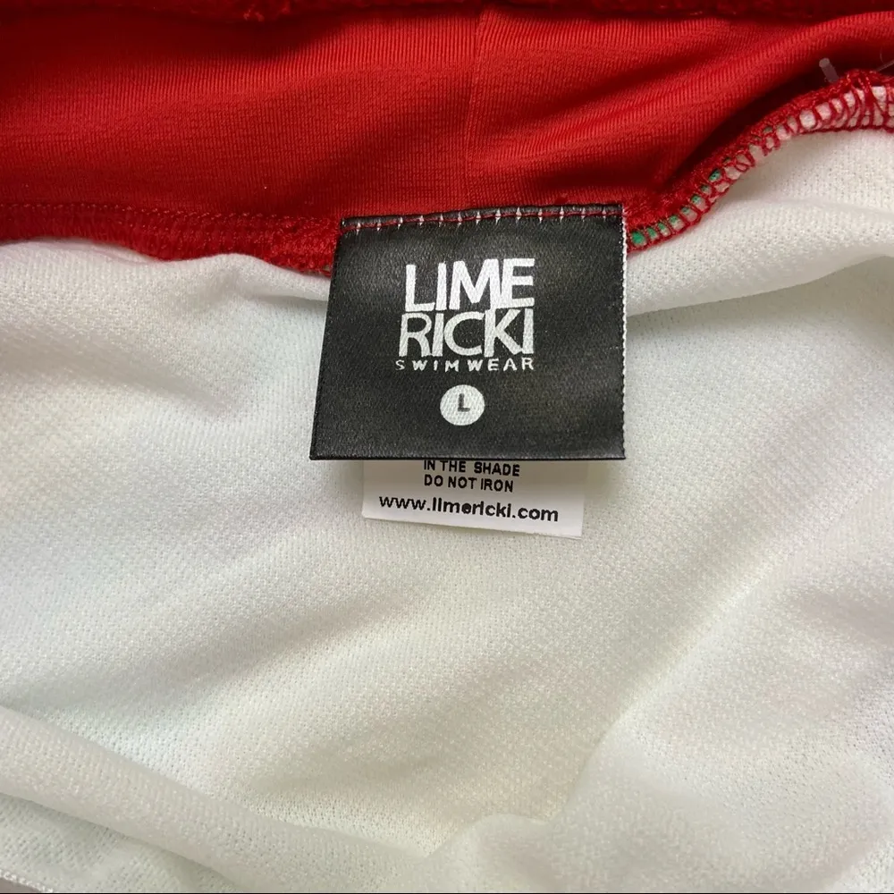 Lime Ricki Banded Halter Pineapple Tankini Top.  Size Large. New With Tags. - Image 2