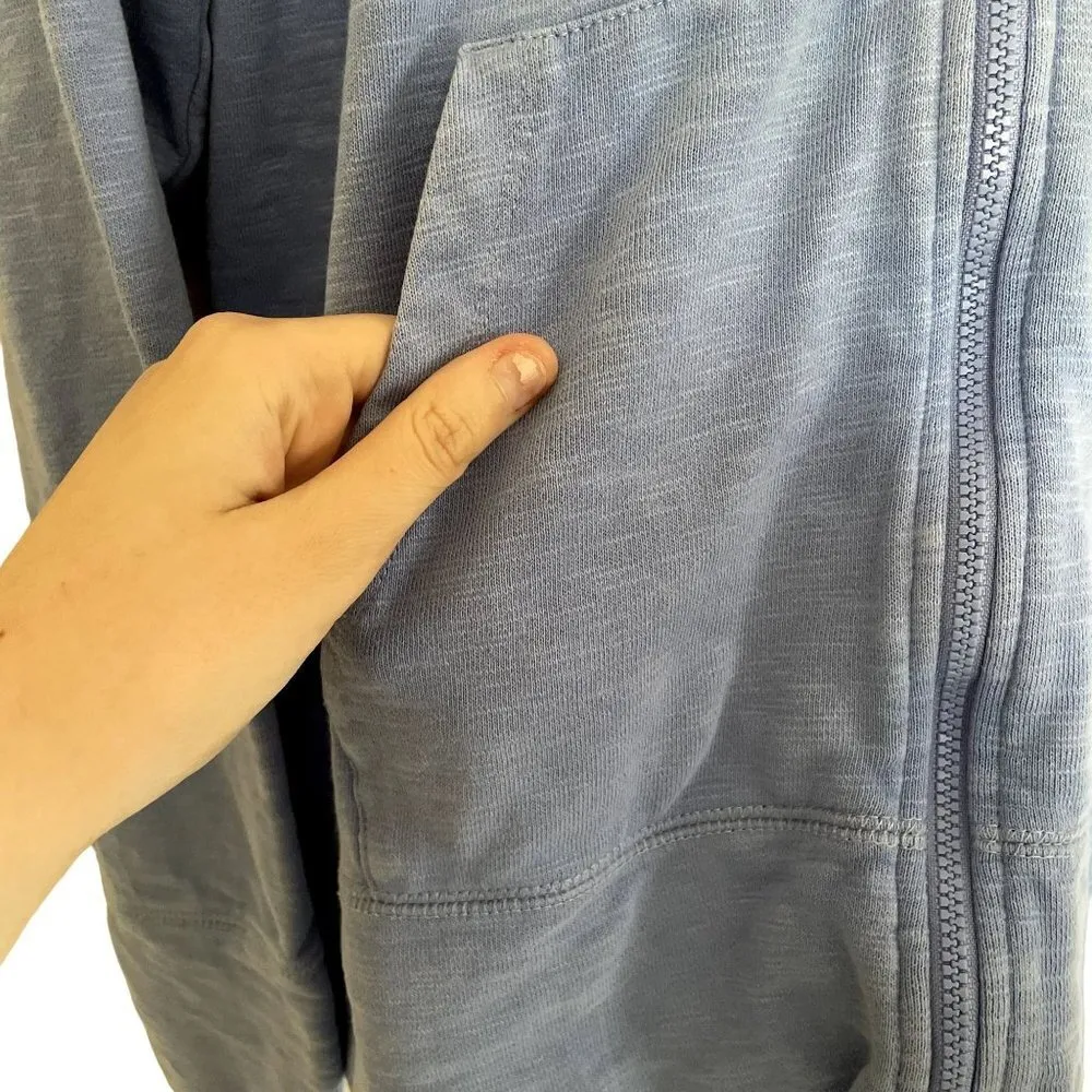 Orvis blue hooded sweatshirt hoodie full zip pockets cotton drawstring top - Image 4