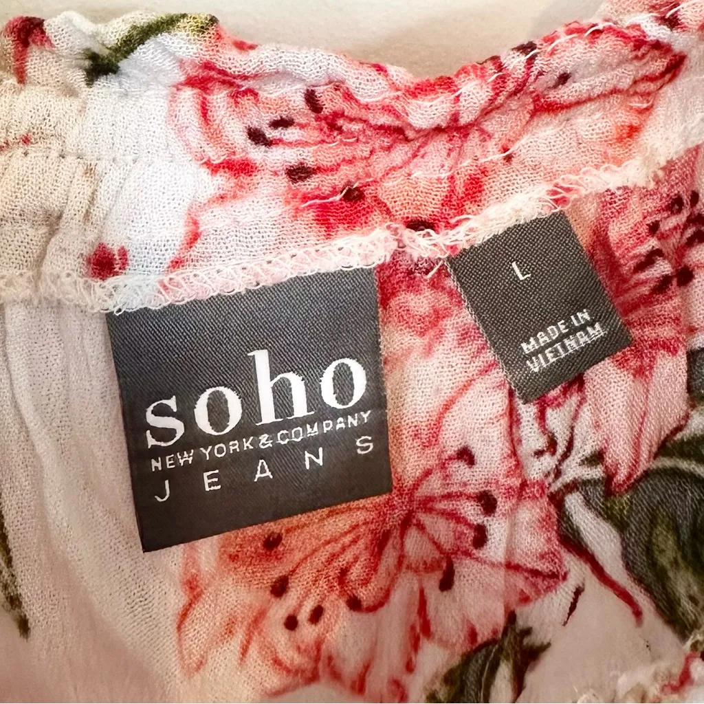 Soho Jeans New York & Company Floral Lace Off the Shoulder Blouse - Image 2