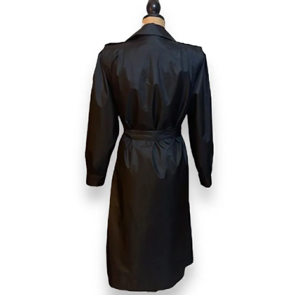 Vintage Laura Winston Trench Coat, Women’s Size 5/6, Black - Image 3