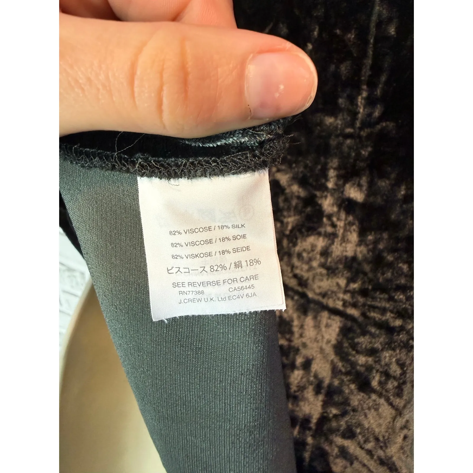 Madewell Choker Collar Viscose & Silk Vneck Tee Dark Metal Women's Small - Image 8