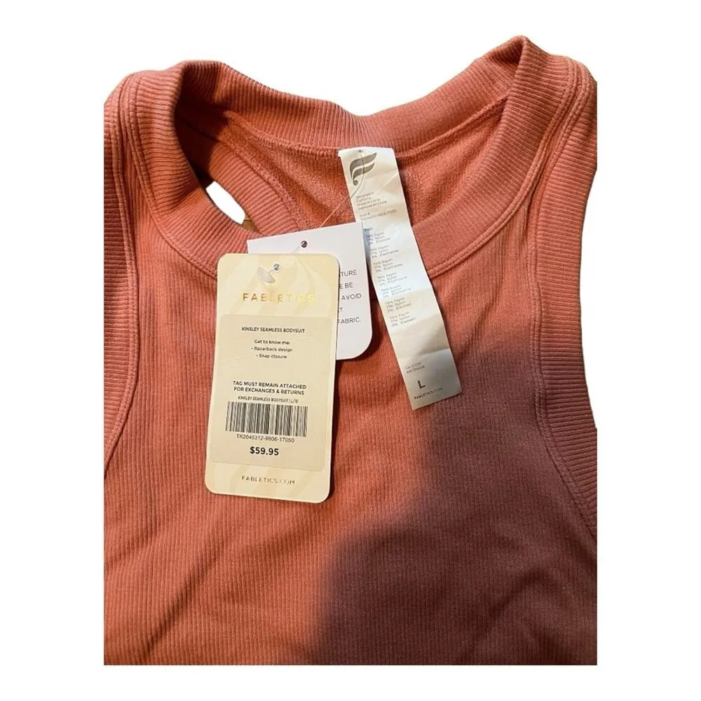 Fabletics Kinsley Seamless Bodysuit Size Large Tuscany Clay - Image 6