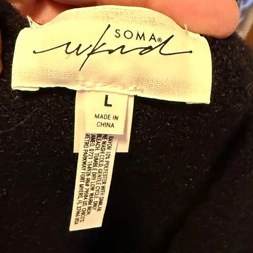 Soma Wknd Black Pullover Hoody Shirt - Image 6