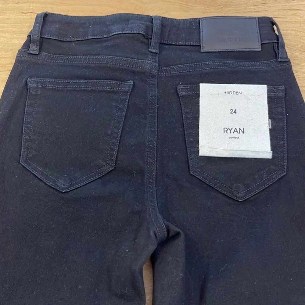 Hidden Los Angeles Womens High Rise Slit Hem Ryan Bootcut Jeans‎ Black Sz 24 NWT - Image 6