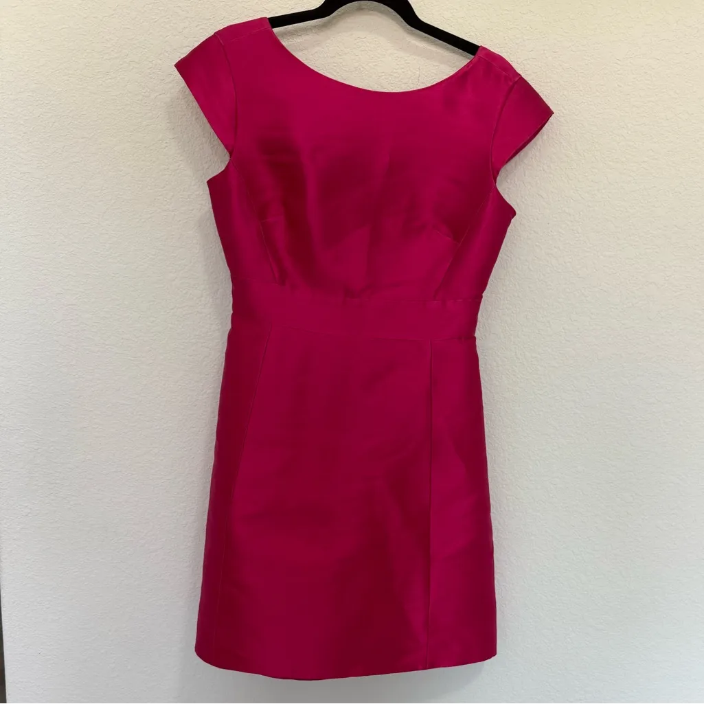 KATE SPADE Backless Mini Dress In Full Bloom Sweetheart Pink Cap Sleeve Size 4 - Image 3