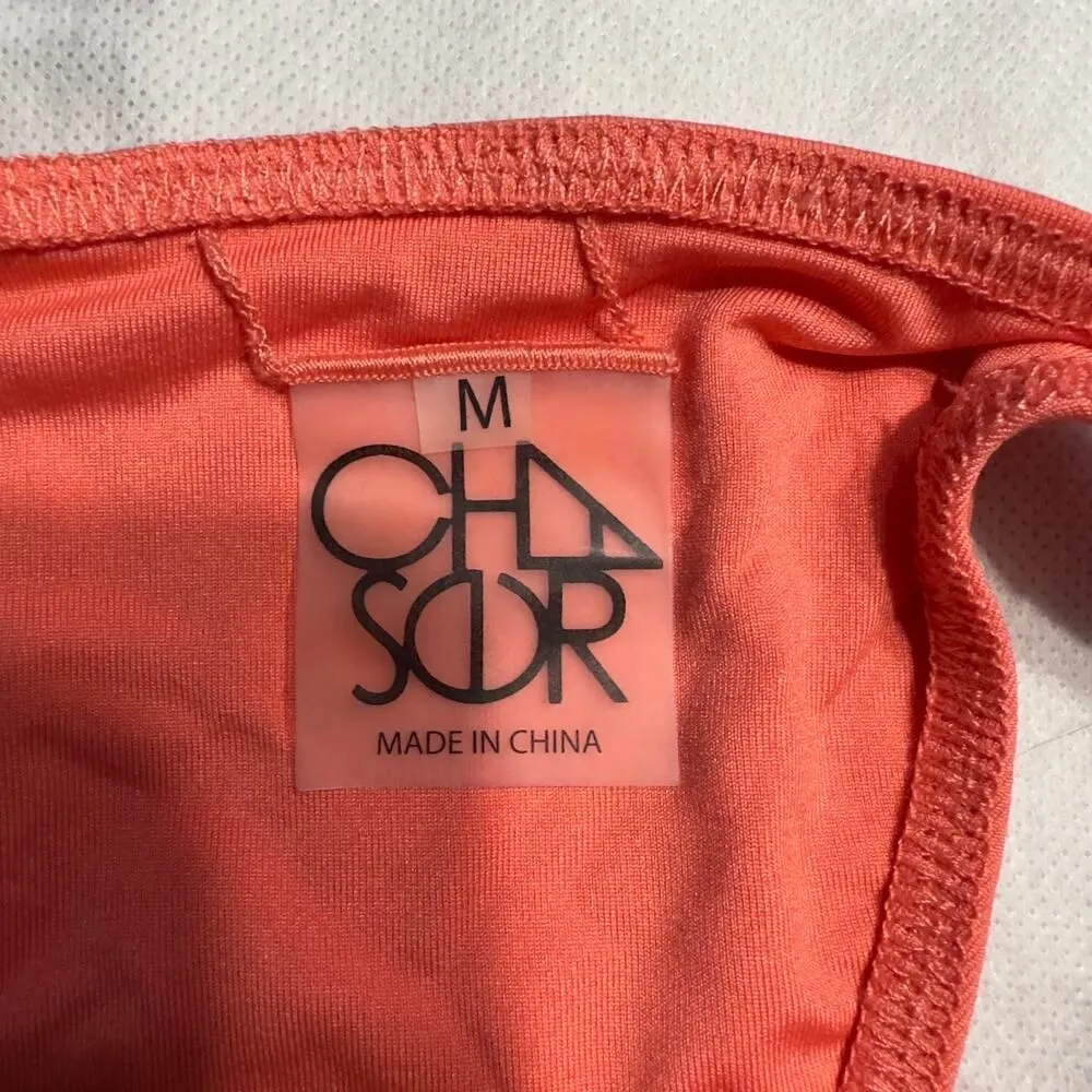 Chaser Swim Orange Strappy Bikini Bottom Women's Size Medium NWT - Image 3