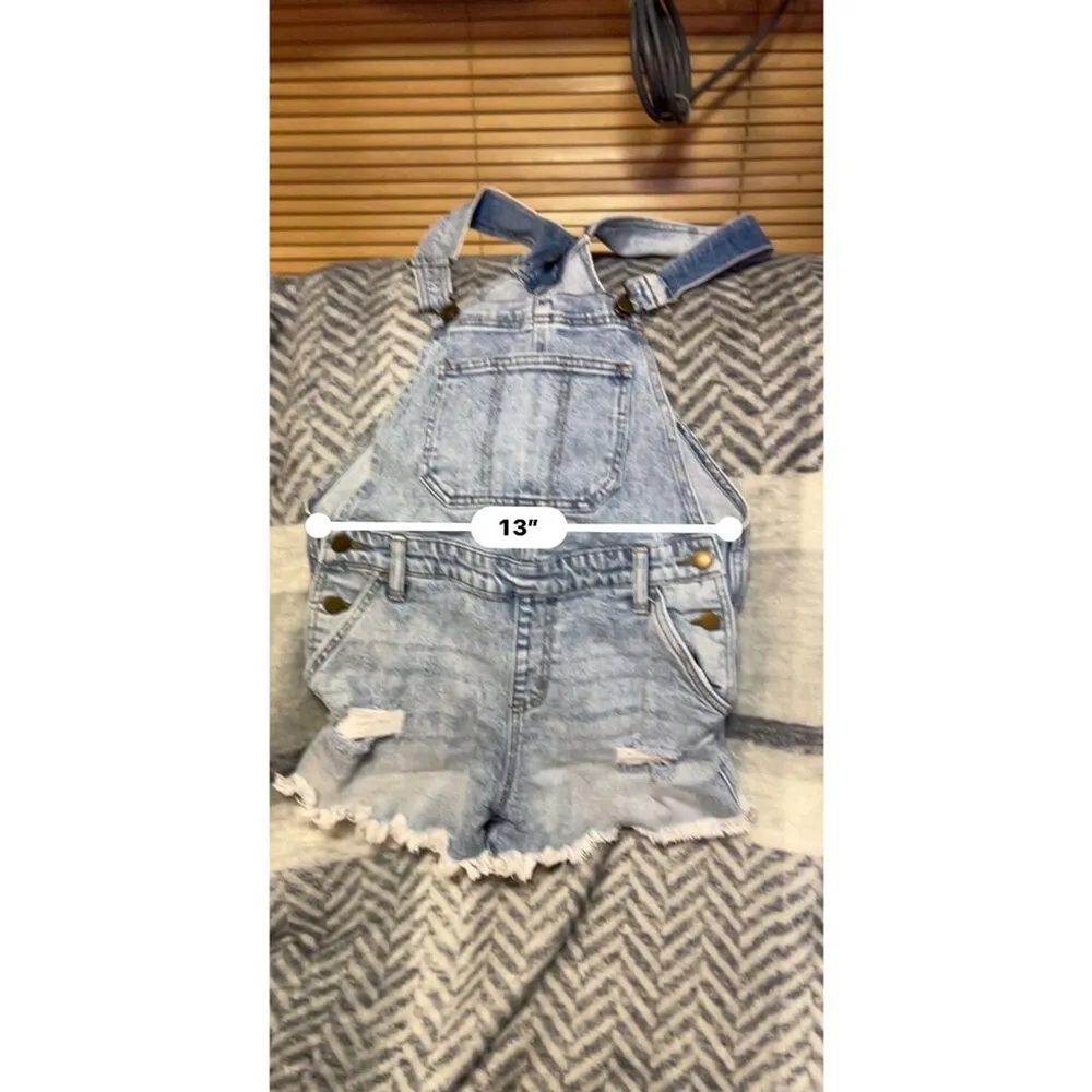 Wild Fable  Fringed Denim Overall Shorts XS - Image 6