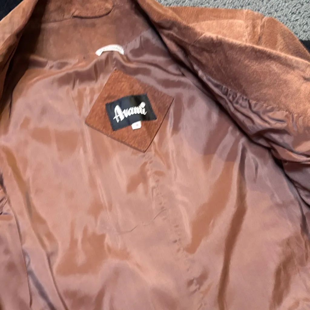 Avanti Vintage Chocolate Brown Cropped Suede Blazer - Image 6