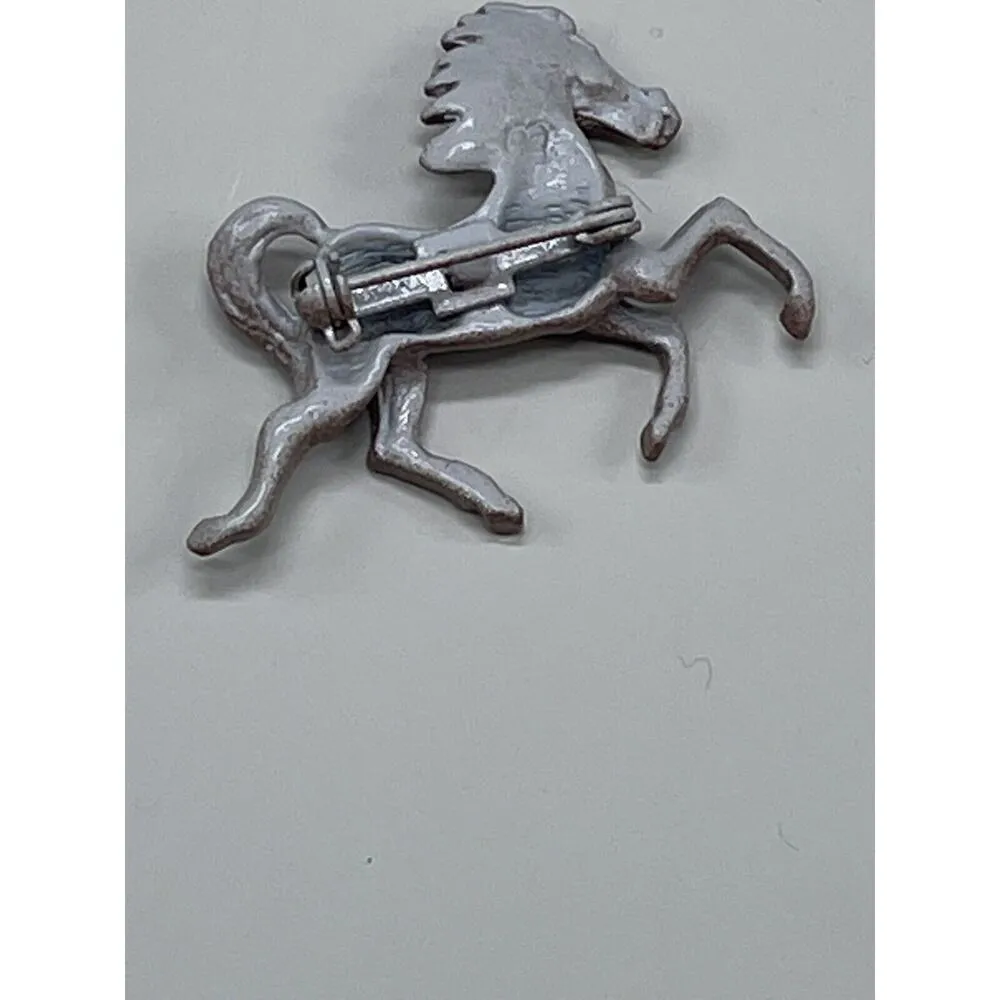 Vintage Enamel Horse Pin Brooch‎ Brown Running Horse Tiawan Retro - Image 5