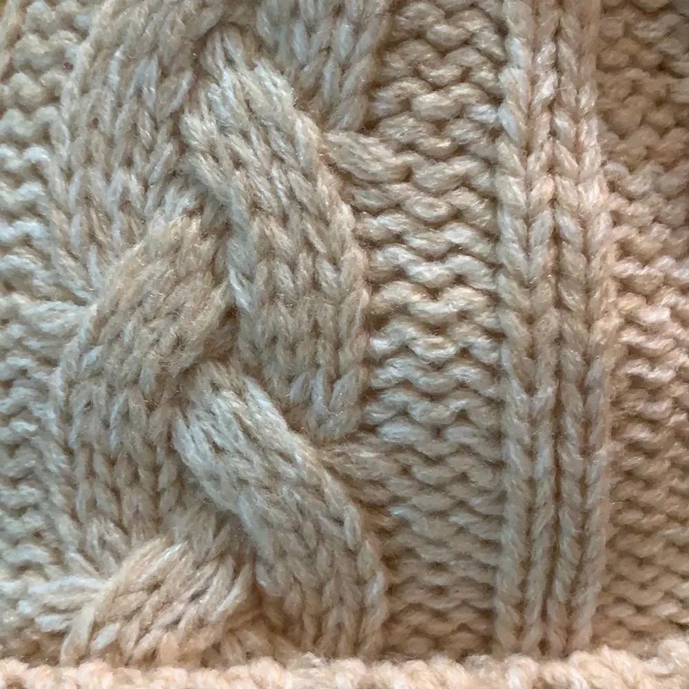 Pink By Victoria Secret Fleece Lined Winter Pom Pom Hat Tan - Image 14