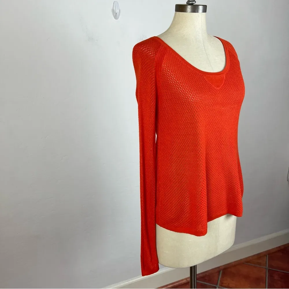 Rag & Bone Orange Eyelet Long Sleeve Top - Image 2