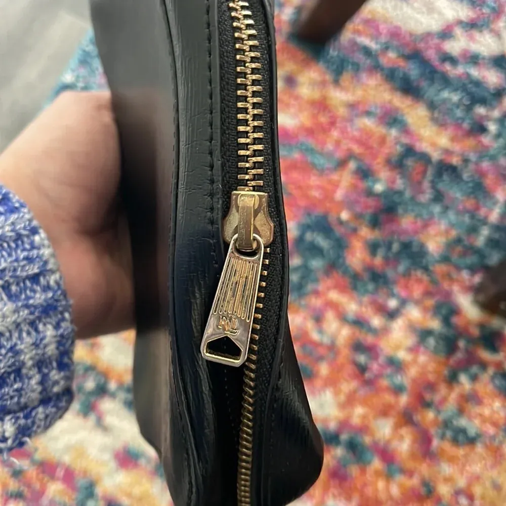 Black Leather Ralph Lauren Crossbody - Image 6