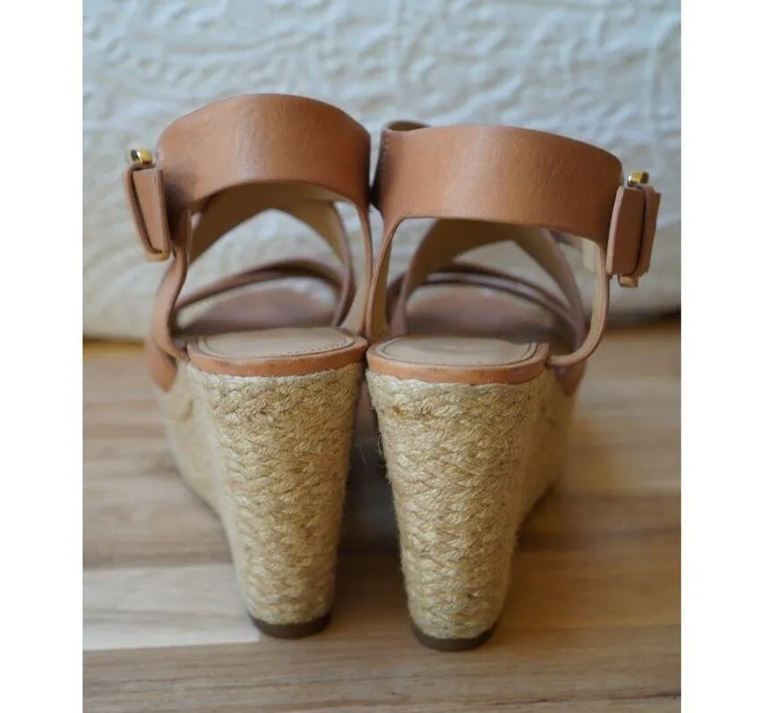 Michael Kors Celia Espadrille Wedge Buckle Platform Sandals Size 7 - Image 4
