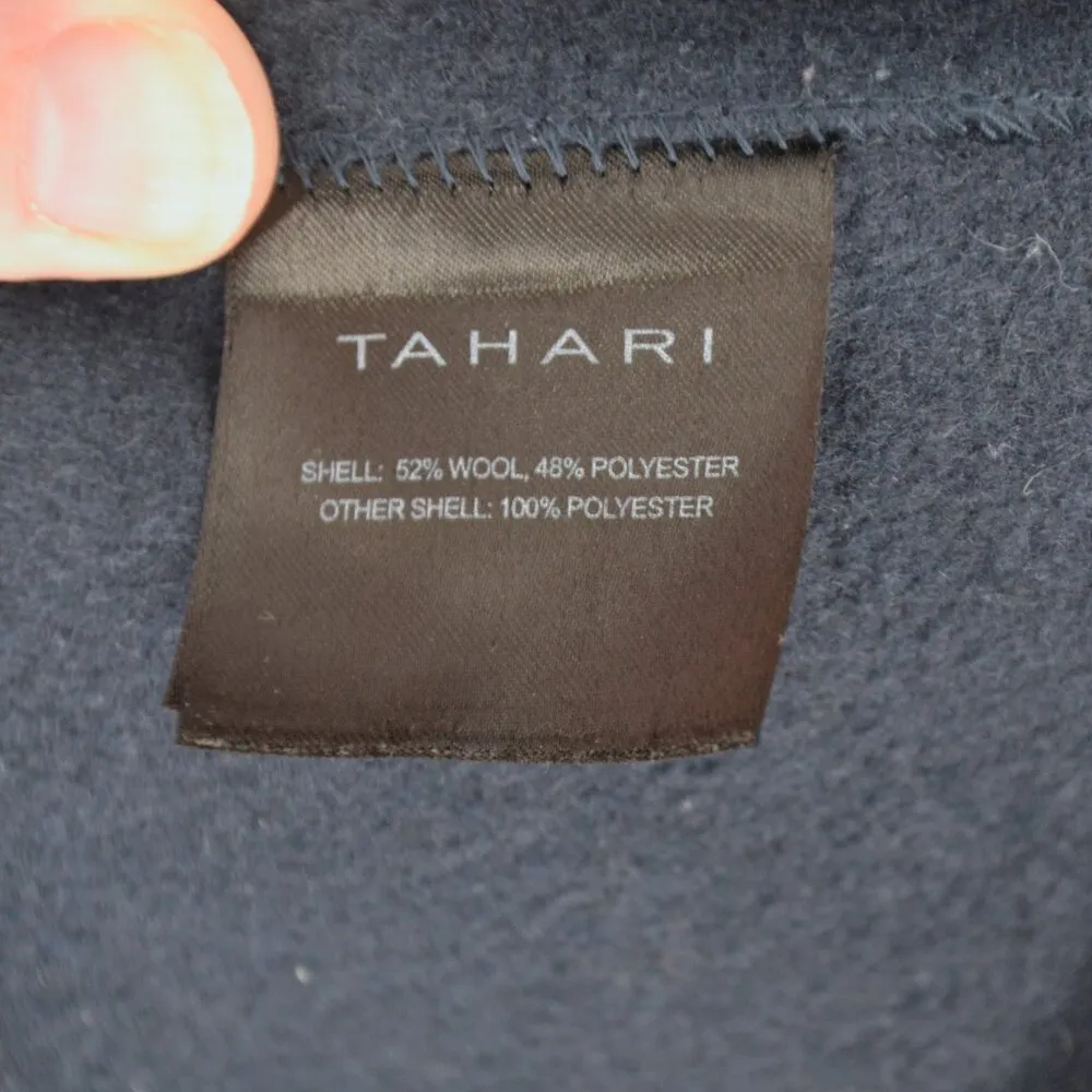 Tahari Double Face Wool Blend Two Button Coat Single Breasted in Navy Women's S - Image 5