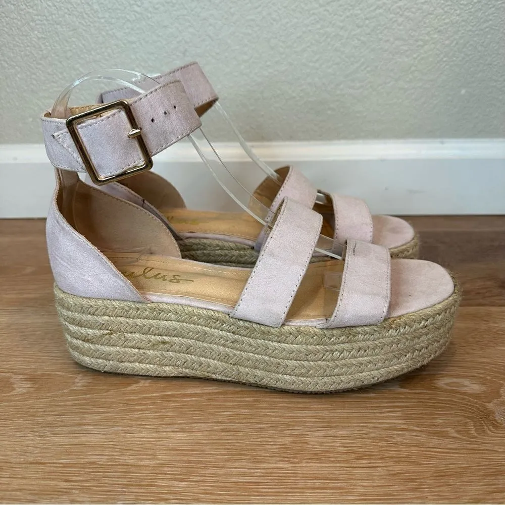 Lulus Suede Powder Blush Espadrille Sandals - Image 2