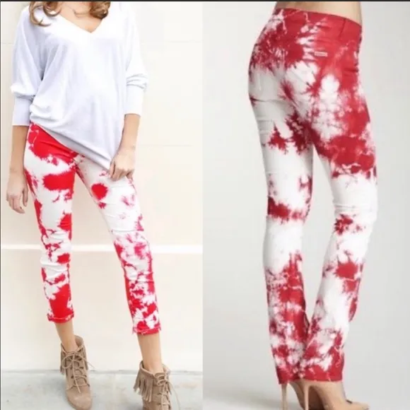 New!!! HUDSON Hilda Pink Tie Dye Skinny Jeans - Image 2