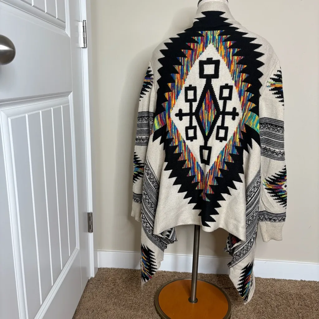 Anthropologie Northern Angel Open Cardigan Sweater Womens Size M Southwestern Black Size M - Image 3