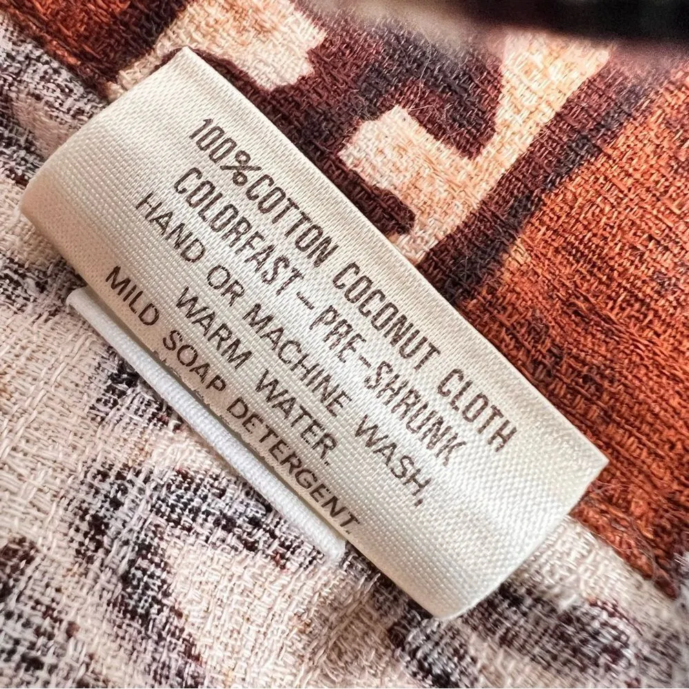 Vintage 1960’s Tiki Tapa Designs Barkcloth Hawaiian Maxi Wrap Skirt Brown Size undefined - Image 8