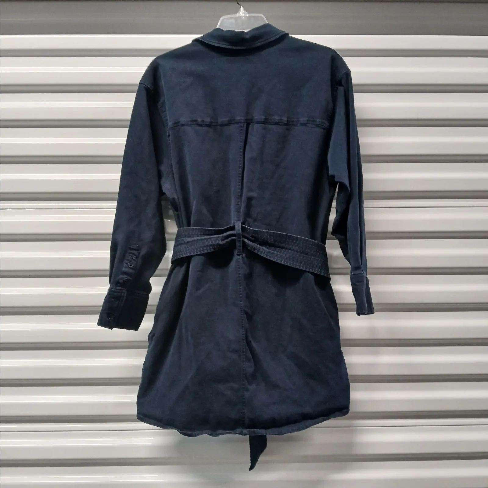 Marissa Webb Womens Dress Size 12 Navy Shirt Dress Quiet Luxury Coastal Cowgirl Blue - Image 6