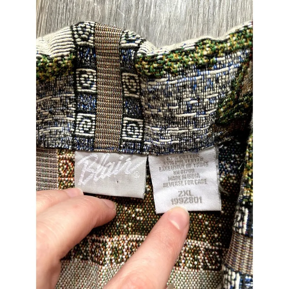 Vintage Lighthouse Textured Knit Coat 2X Heritage Woods Fisherman Whimsy Grandpa - Image 5