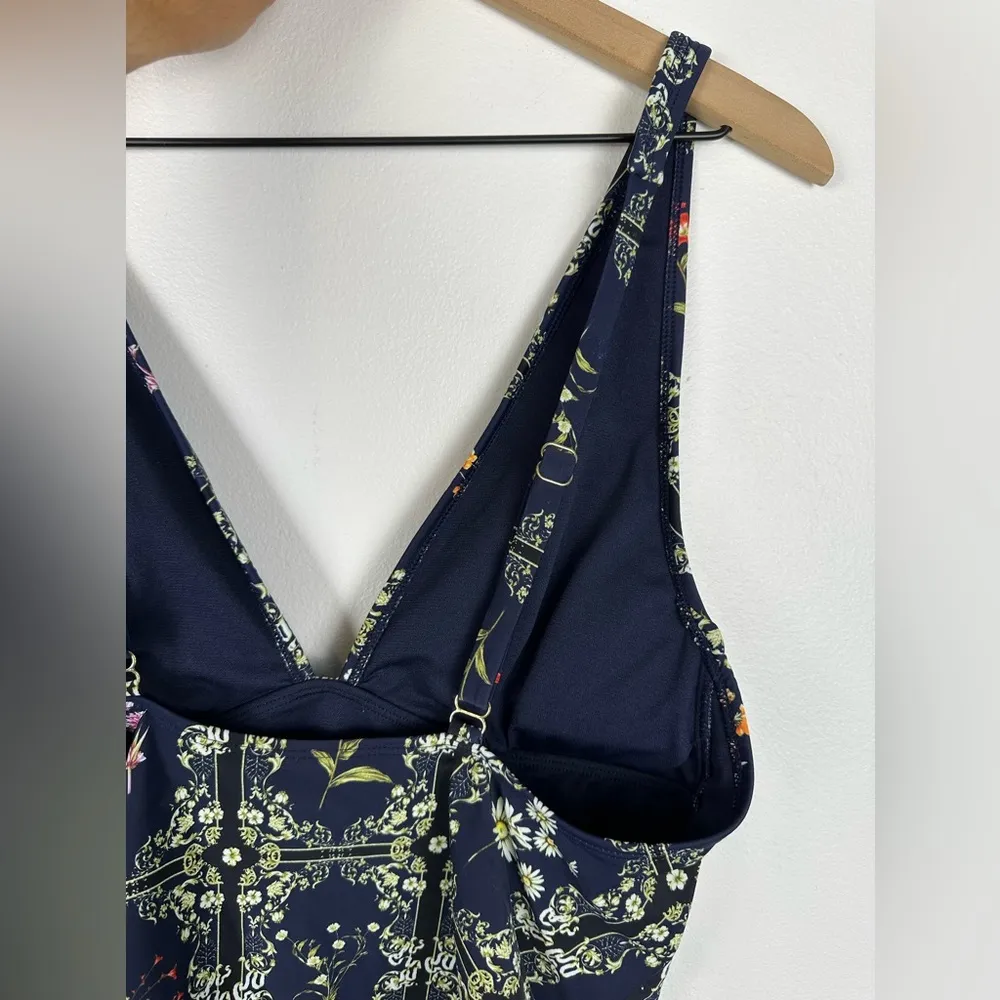 Aguabendita x Target Dainty Floral Tile Print Cheeky One Piece Swimsuit Sz L - Image 2