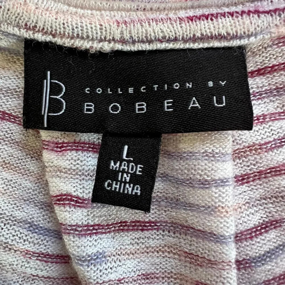 Bobeau Womens Knit T Shirt Pullover Lightweight Short Sleeve Pink Large - Image 7