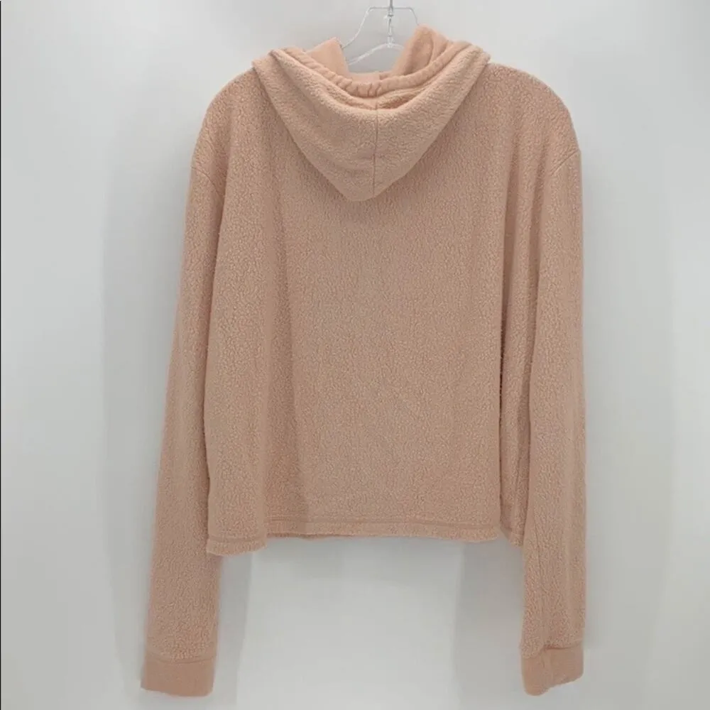 Billabong teddy bear cropped hoodie beach summer surfing sz L Loose fit boxy - Image 2