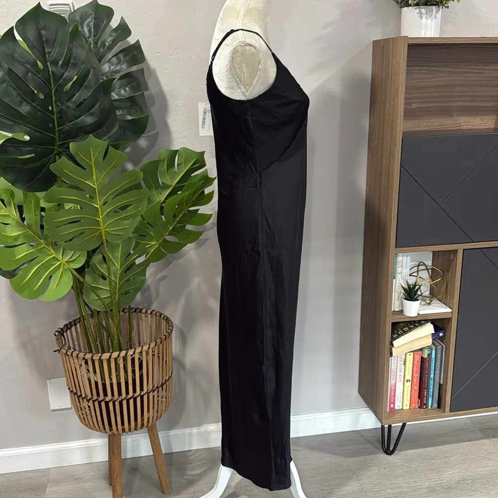 nwt // a new day satin vneck spaghetti strap maxi dress with side slit - Image 2