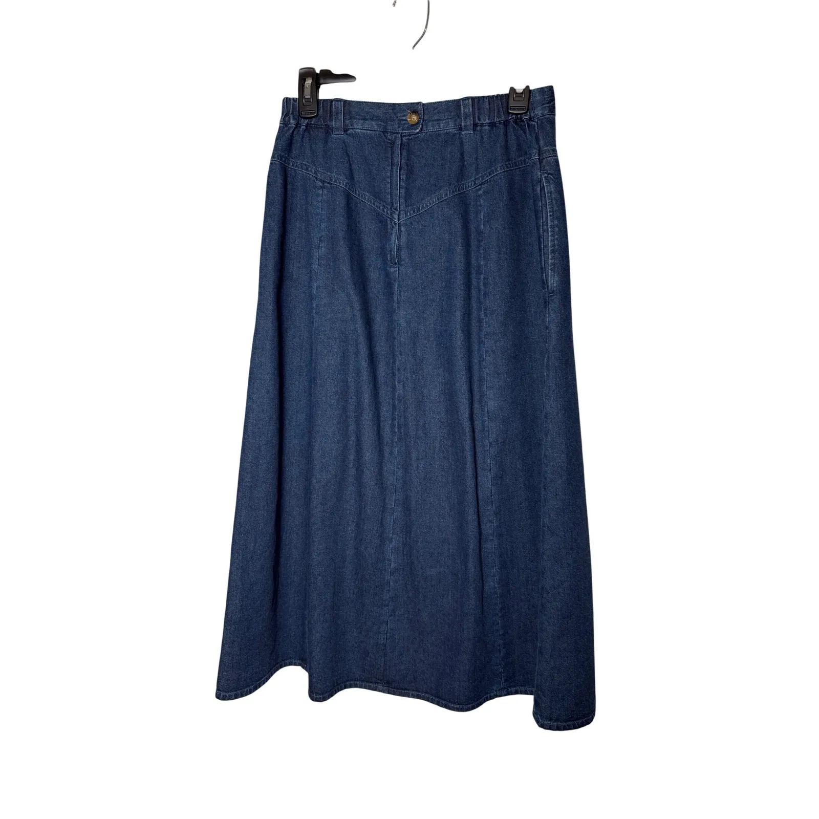 Orvis Denim Skirt Women's Size‎ 6 Dark Wash A-Line Long Midi Casual - Image 2