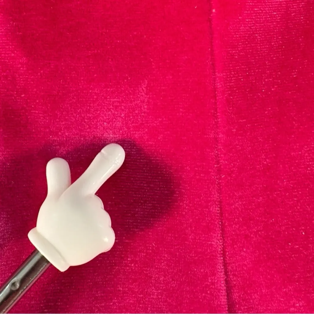 Lucy In The Sky Hot Pink Velvet Mini Dress Womens Small One Shoulder Barbiecore - Image 9