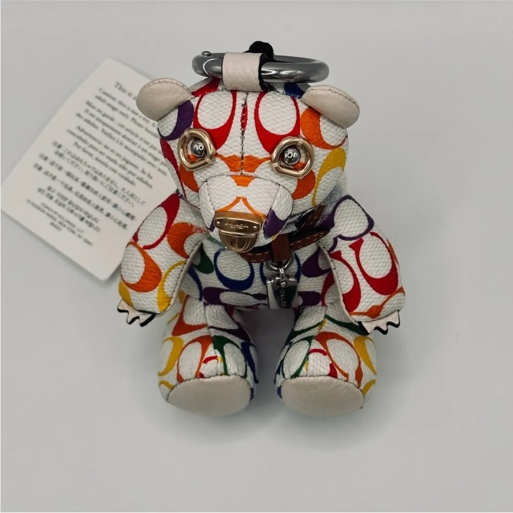 Bear Rainbow Bag Charm Keychain
CJ953 White Signature Canvas - Image 6
