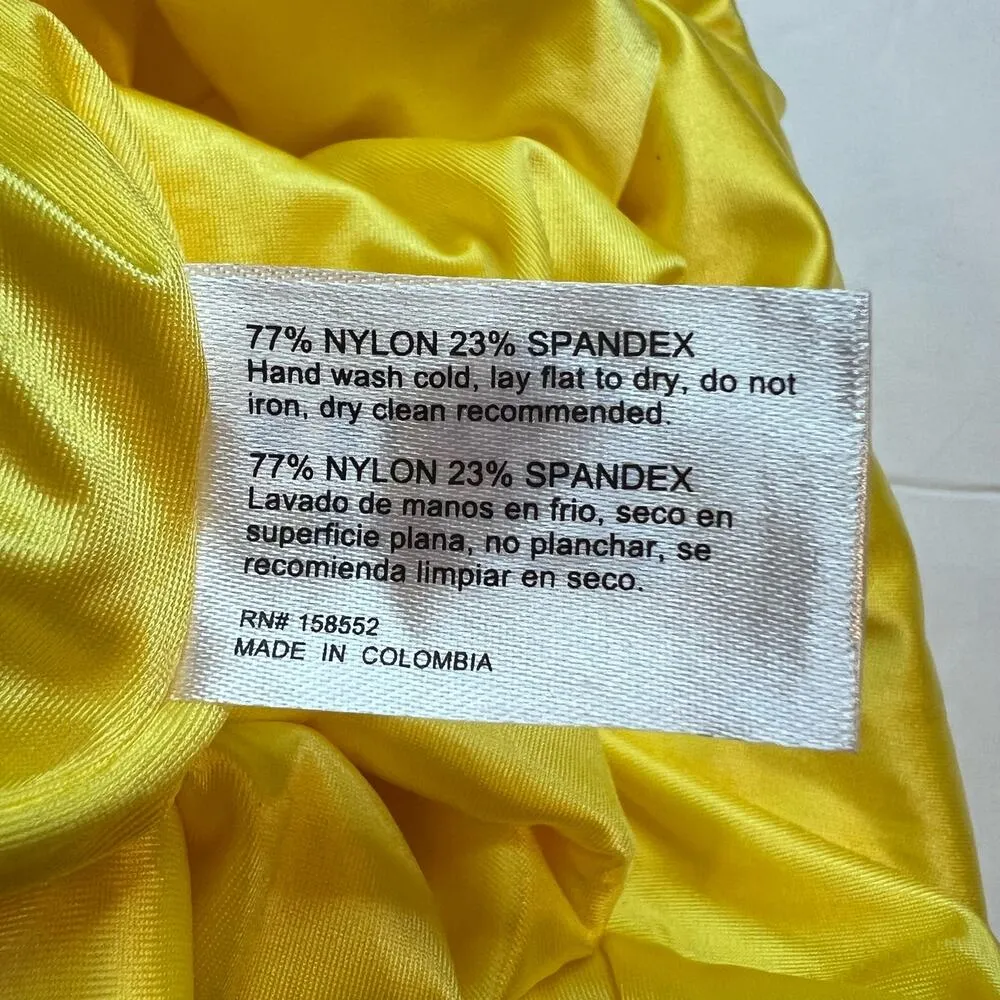 Frankies Bikini Yellow One Shoulder Top Small - Image 4