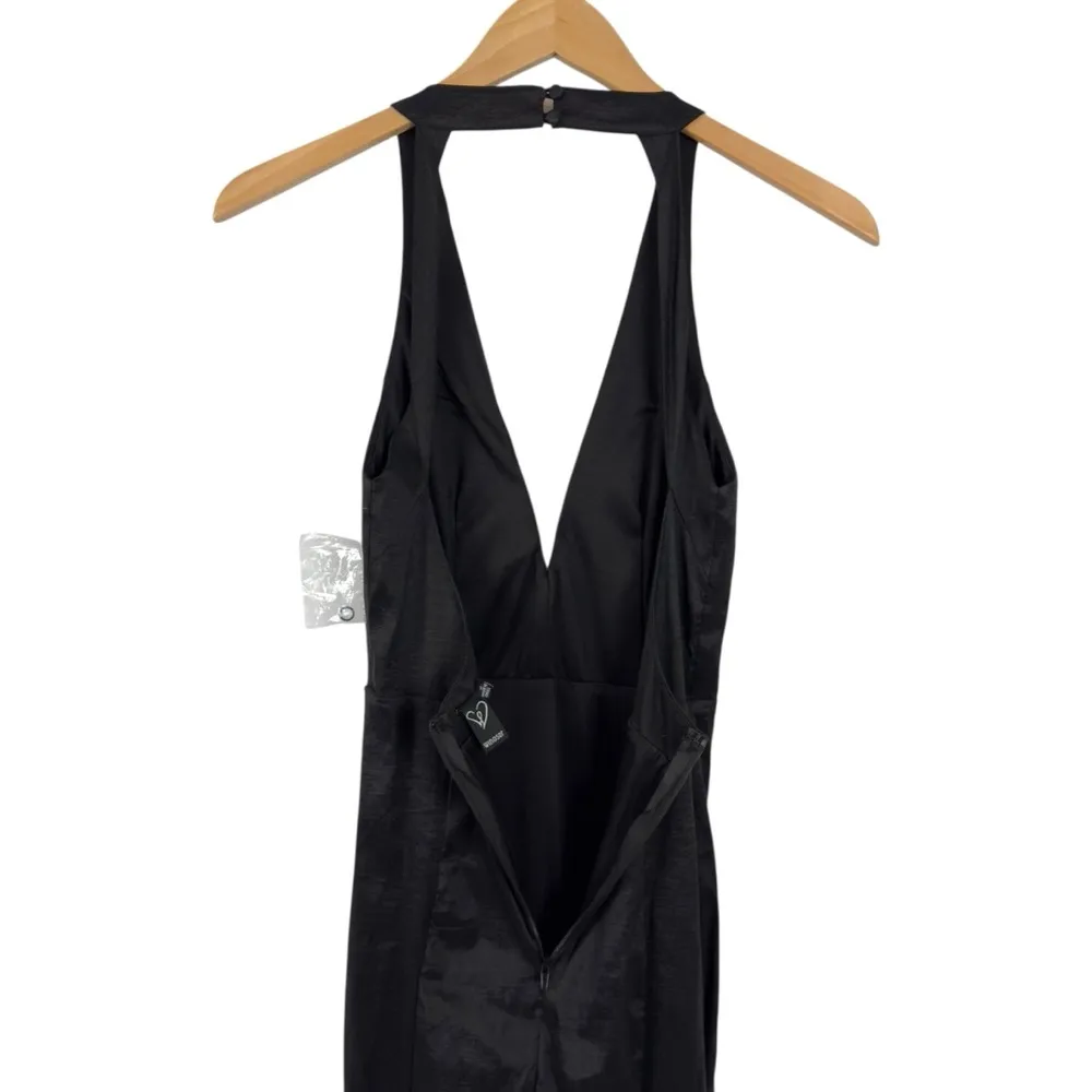 Windsor Black V-Neck Sleeveless Formal Halter Gown Maxi Dress Size Small - Image 12