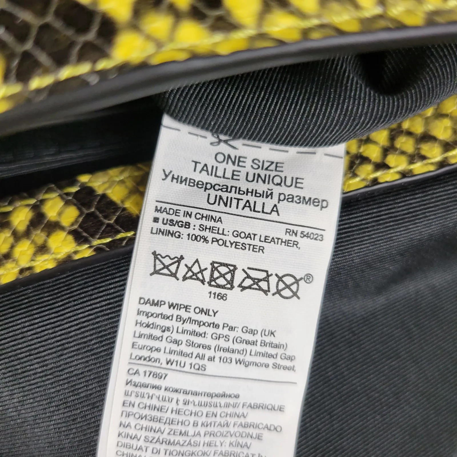 Banana‎ Republic Womens Saddle Crossbody Yellow Goat Leather Snakeskin Embossed - Image 5