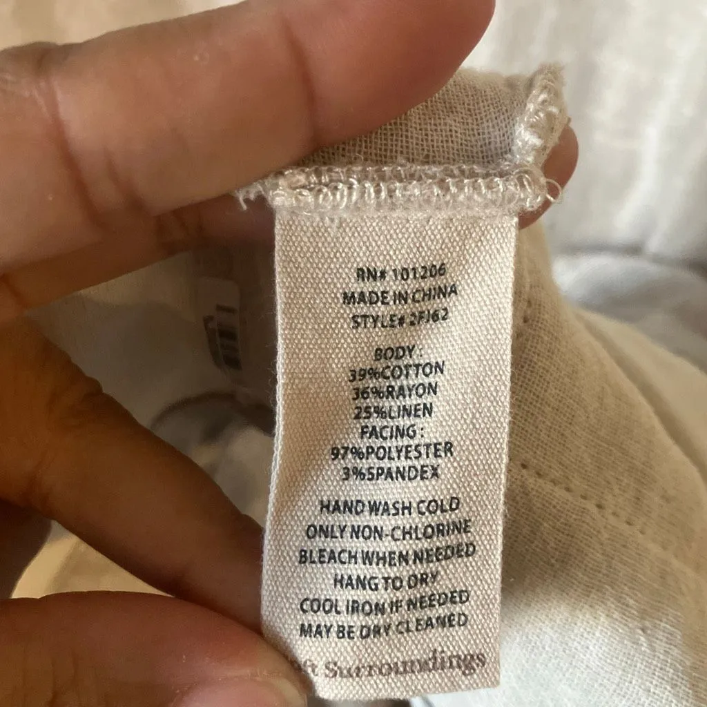 Soft Surroundings Sundown Oatmeal Cowl Funnel Neck Tunic Linen Small #758 - Image 9